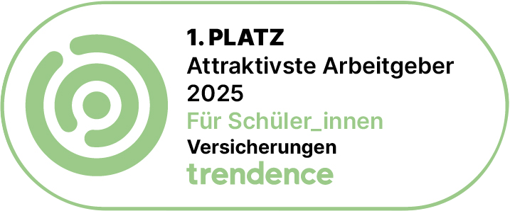 1. Platz Attraktivste Arbeitgeber 2024 für Schüler_innen – Versicherungen – trendence