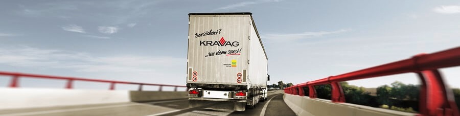 Kravag Lkw Rueckansicht auf Autobahn