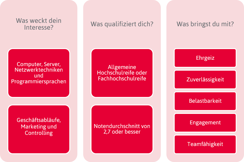 Grafik fuer die Voraussetzungen fuer Interessenten des dualen Studiums bei SanData EDV-Systemhaus GmbH